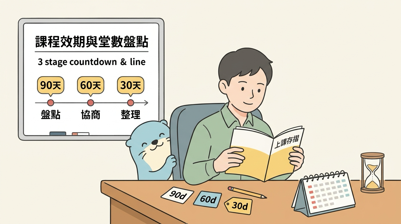 レッスンの有効期限が迫っている、回数券が余ったときの30／60／90日対処フローガイドの表紙